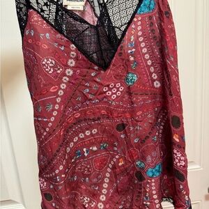 Zadig & Voltaire Red Patterned V-Neck Blouse